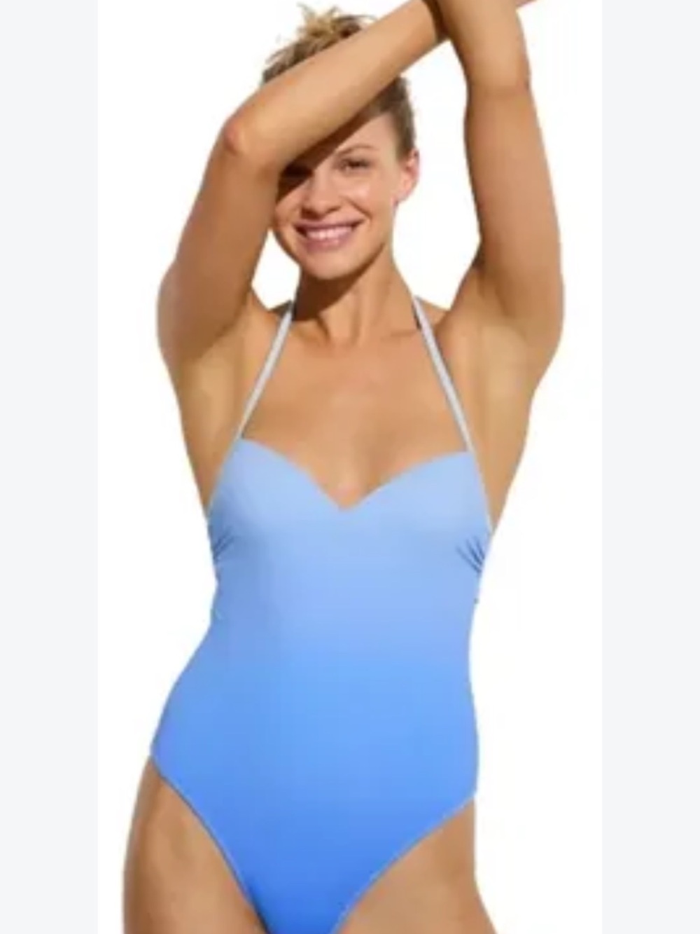 Victoria Secret Push Up cheeky one piece swimsuit ombré blue